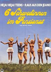 六个瑞典女孩在学校的海报